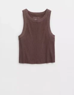 Aerie Textured Free Spirit Ribbed Tank Top -Summer Apparel Store 0441 3168 215 f