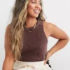 Aerie Textured Free Spirit Ribbed Tank Top -Summer Apparel Store 0441 3168 215 of