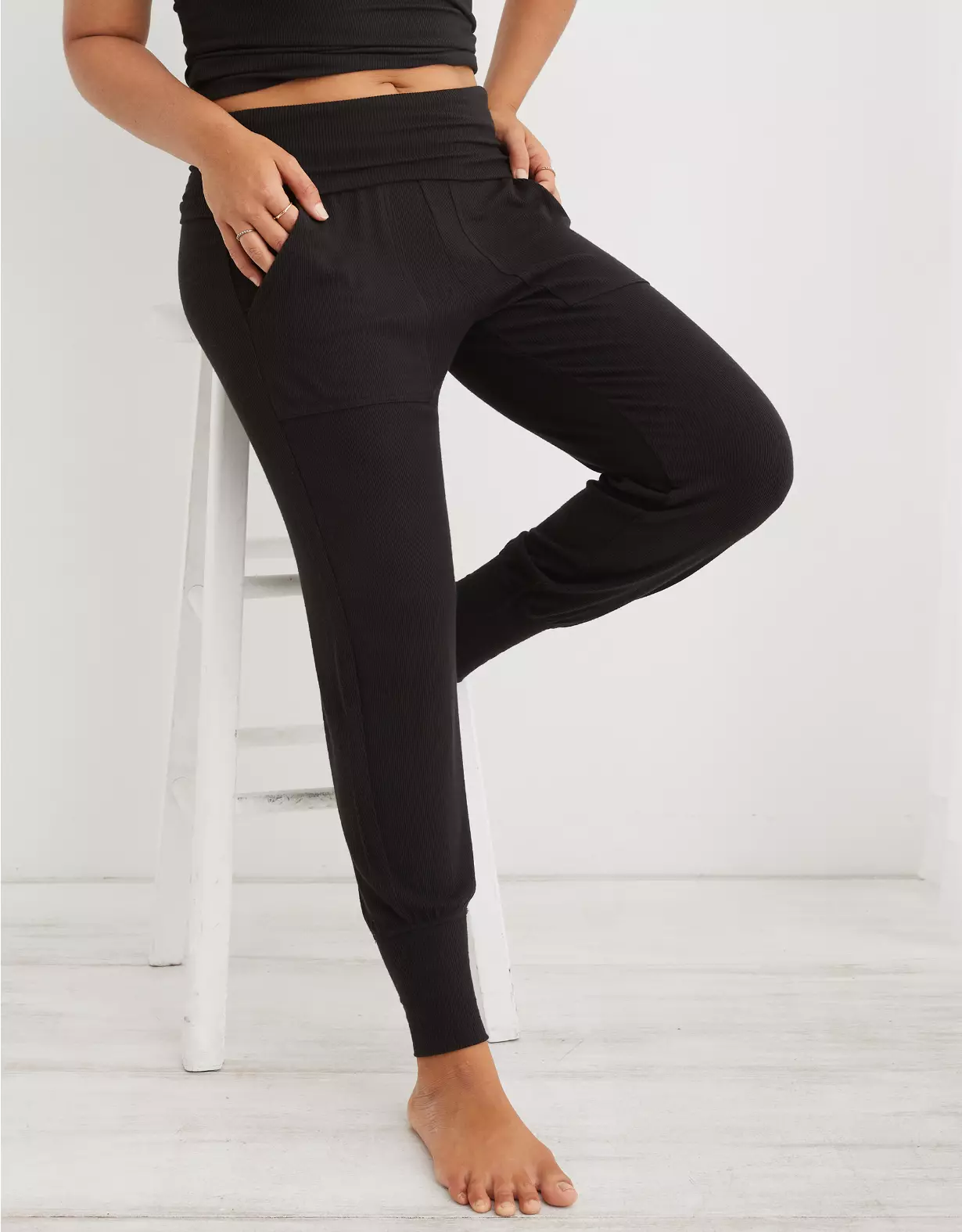Aerie Real Soft® Ribbed Foldover Jogger 3 Aerie Real Soft® Ribbed Foldover Jogger