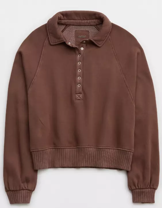 Aerie Quarter Snap Sweatshirt 5 Aerie Quarter Snap Sweatshirt - Image 3