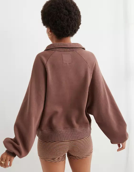 Aerie Quarter Snap Sweatshirt 4 Aerie Quarter Snap Sweatshirt - Image 2