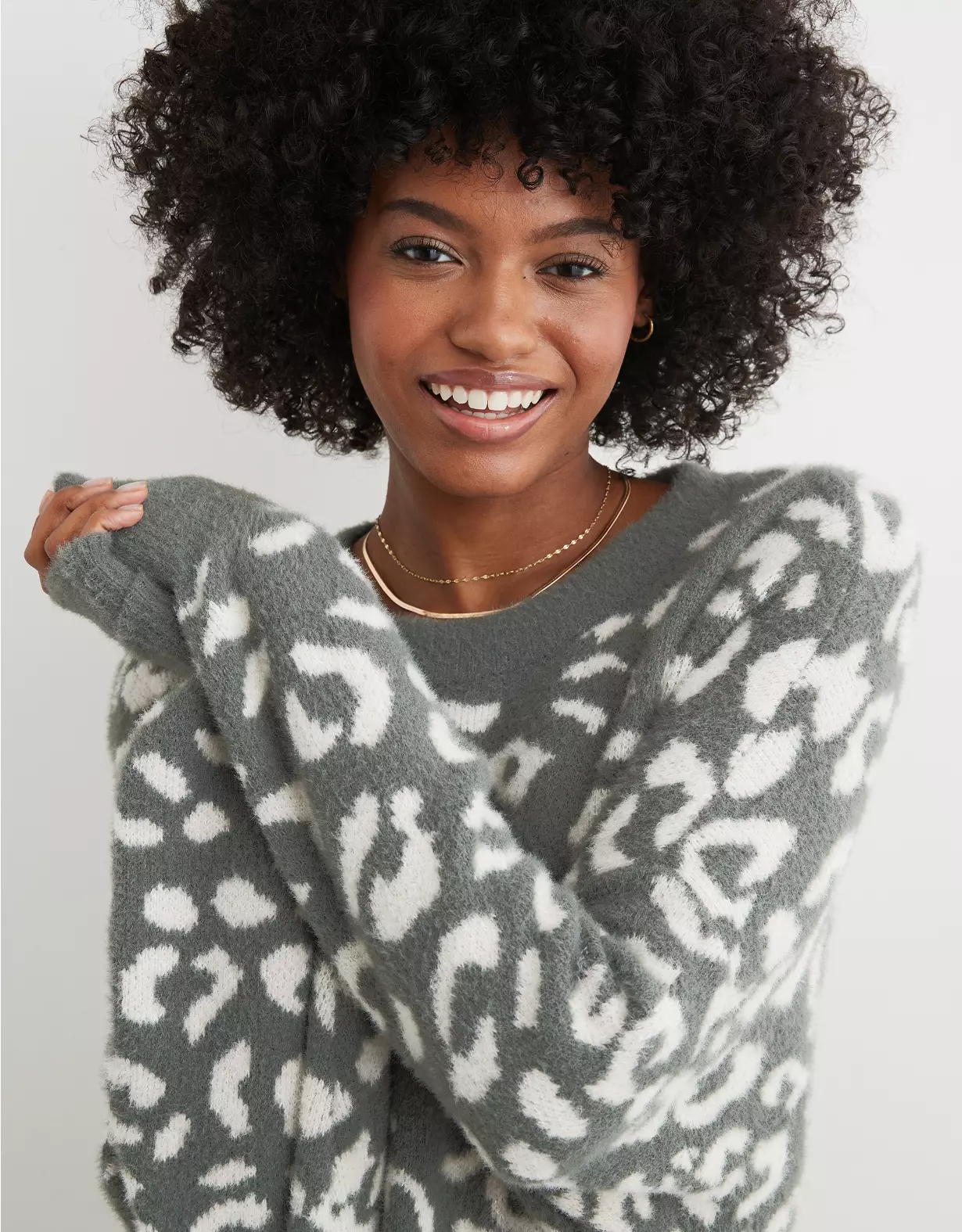 Aerie Leopard Buttercream Sweater 3 Aerie Leopard Buttercream Sweater