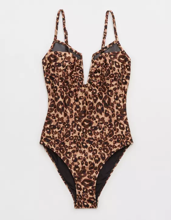 Aerie Leopard V Wire Bandeau Bikini Top 5 Aerie Leopard V Wire Bandeau Bikini Top - Image 3
