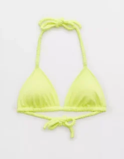 Aerie Shine Pique Scrunchie Tie String Triangle Bikini Top -Summer Apparel Store 0752 4908 721 f