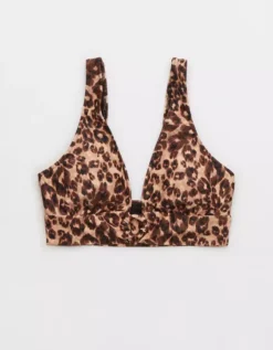 Aerie Longline Plunge Leopard Ring Bikini Top -Summer Apparel Store 0753 4746 158 f