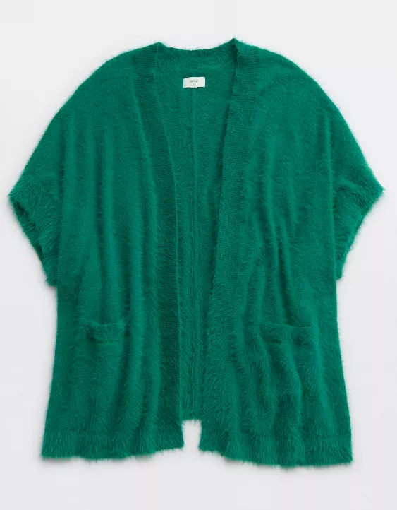 Aerie Fuzzy Sweater Cape 5 Aerie Fuzzy Sweater Cape - Image 3