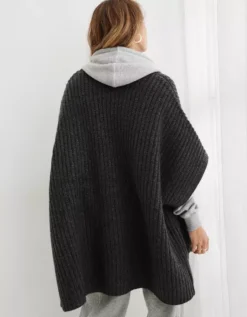 Aerie Marled Rib Sweater Cape -Summer Apparel Store 1497 8834 073 ob