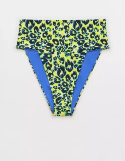 Aerie Leopard Banded High Cut Cheeky Bikini Bottom -Summer Apparel Store 1754 4347 361 f