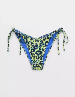 Aerie Leopard Low Rise Tie Cheekiest Bikini Bottom -Summer Apparel Store 1754 4451 361 f