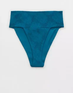 Aerie Lace Banded High Cut Cheeky Bikini Bottom -Summer Apparel Store 1754 4889 387 f