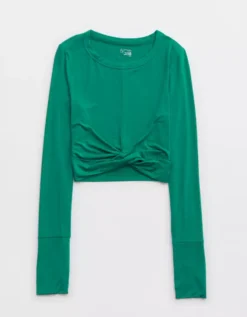 OFFLINE By Aerie Thumbs Up Twist Front Cropped T-Shirt 7 OFFLINE By Aerie Thumbs Up Twist Front Cropped T-Shirt -Summer Apparel Store 2162 1419 858 f