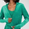 OFFLINE By Aerie Bright Lights Velour Cropped Full Zip Hoodie -Summer Apparel Store 2164 1406 858 of