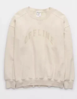 OFFLINE By Aerie Throw-Back Fleece Crewneck Sweatshirt -Summer Apparel Store 2164 1434 062 f