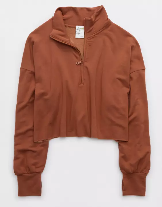 OFFLINE By Aerie OTT Fleece Quarter Zip Sweatshirt 5 OFFLINE By Aerie OTT Fleece Quarter Zip Sweatshirt - Image 3