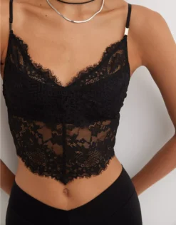 Aerie Show Off Lace Corset Bra Top