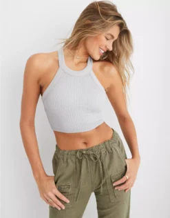Aerie Superchill Seamless High Neck Bra Top