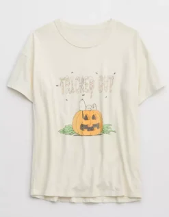 Aerie Crewneck Snoopy Graphic Oversized Boyfriend T-Shirt -Summer Apparel Store 5494 3170 125 f