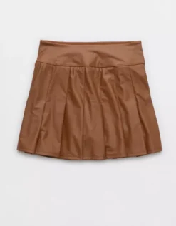 OFFLINE By Aerie Real Luxe Faux Leather Skort -Summer Apparel Store 6498 1256 173 f